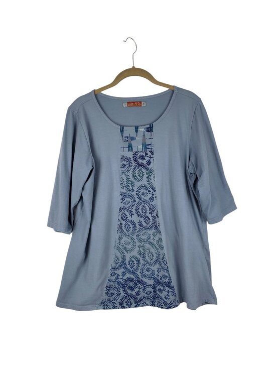 Blue Fish Tops - Blue Fish Clothing Sunny Day Top Summer Blue Bell Seam 3/4 Size 1 Womens M